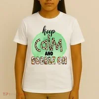 Keep Calm And Gobble On Fall Holiday T-Shirt thumb 4