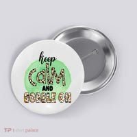 Keep Calm And Gobble On Fall Holiday Button thumb 0