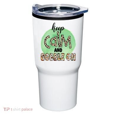 Keep Calm And Gobble On Fall Holiday Tumbler