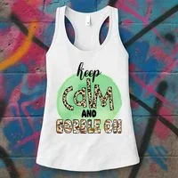 Keep Calm And Gobble On Fall Holiday Women's Tank Top thumb 3