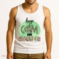 Keep Calm And Gobble On Fall Holiday Tank Top thumb 3