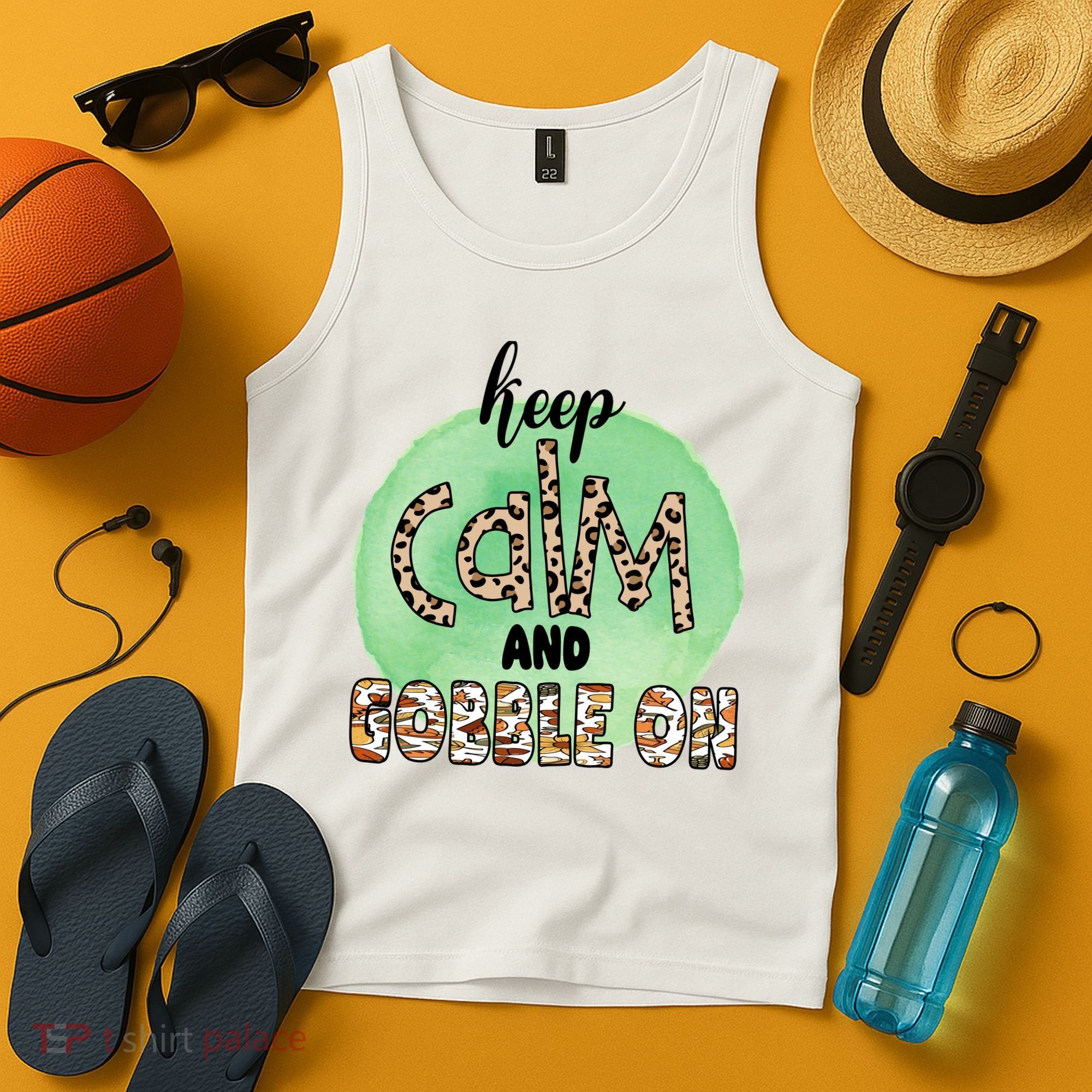 Keep Calm And Gobble On Fall Holiday Tank Top