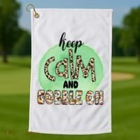 Keep Calm And Gobble On Fall Holiday Golf Towel thumb 1