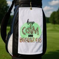 Keep Calm And Gobble On Fall Holiday Golf Towel thumb 2
