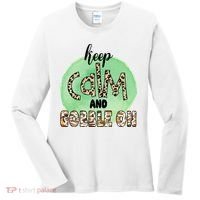 Keep Calm And Gobble On Fall Holiday Women's Long Sleeve Shirt thumb 0