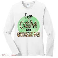 Keep Calm And Gobble On Fall Holiday Women's Long Sleeve Shirt thumb 0