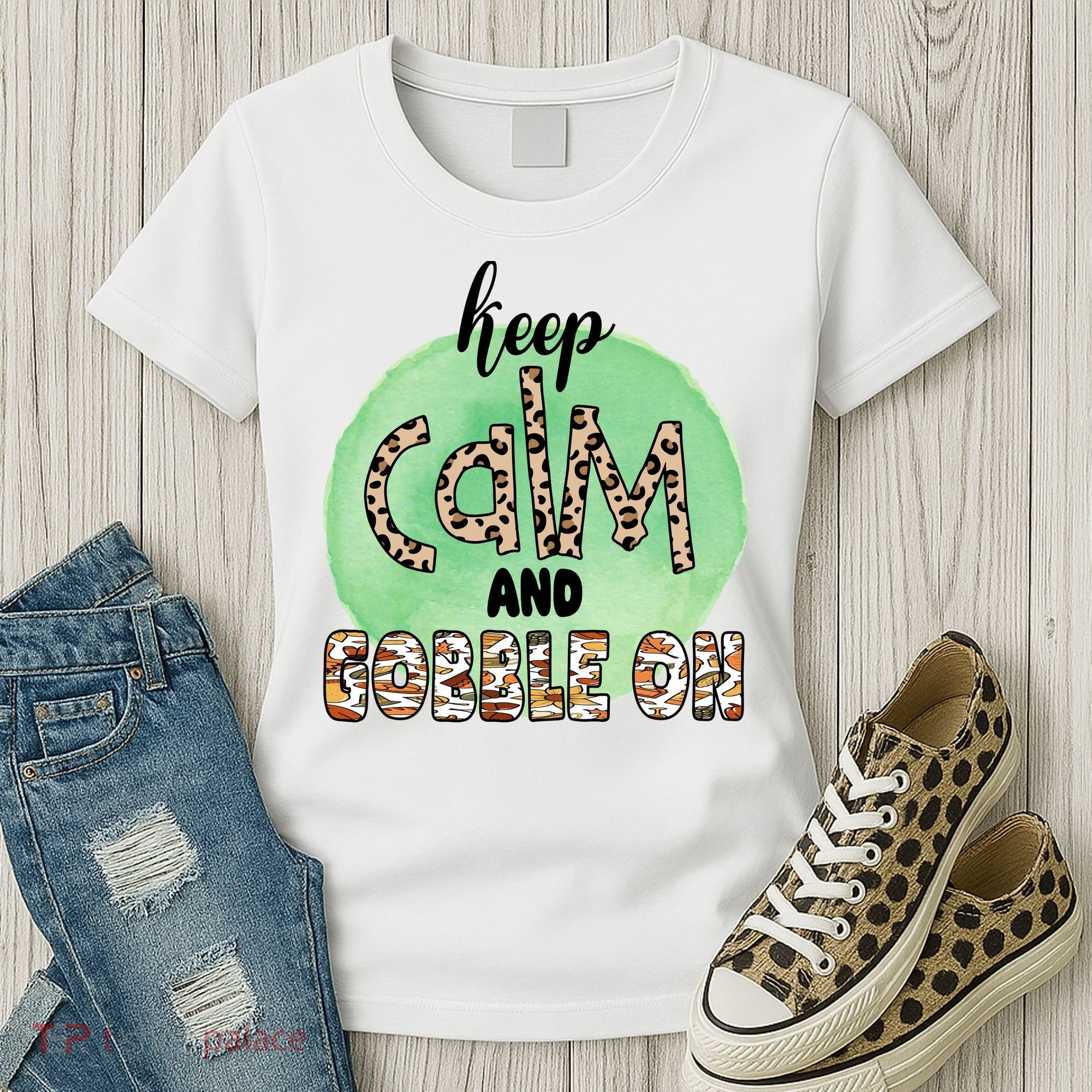 Keep Calm And Gobble On Fall Holiday Women's T-Shirt