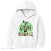 Keep Calm And Gobble On Fall Holiday Kids Hoodie thumb 0