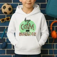 Keep Calm And Gobble On Fall Holiday Kids Hoodie thumb 2