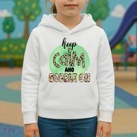 Keep Calm And Gobble On Fall Holiday Kids Hoodie thumb 3