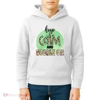 Keep Calm And Gobble On Fall Holiday Kids Hoodie thumb 4