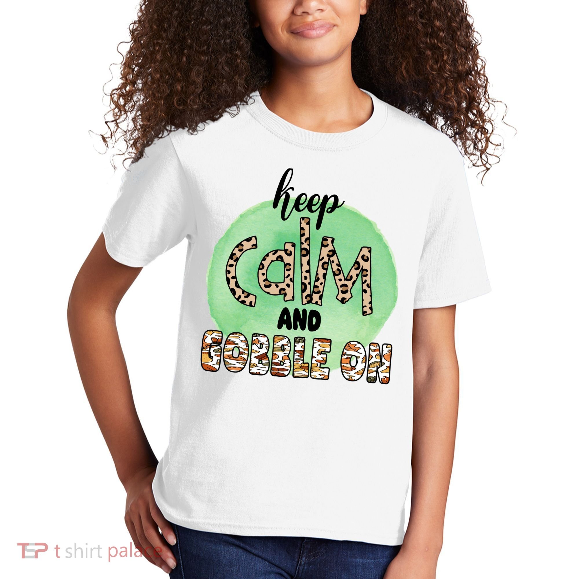Keep Calm And Gobble On Fall Holiday Kids T-Shirt