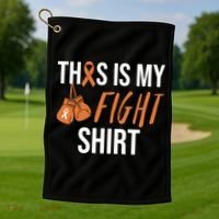 Kidney Cancer Awareness Orange Ribbon Gift Golf Towel thumb 1