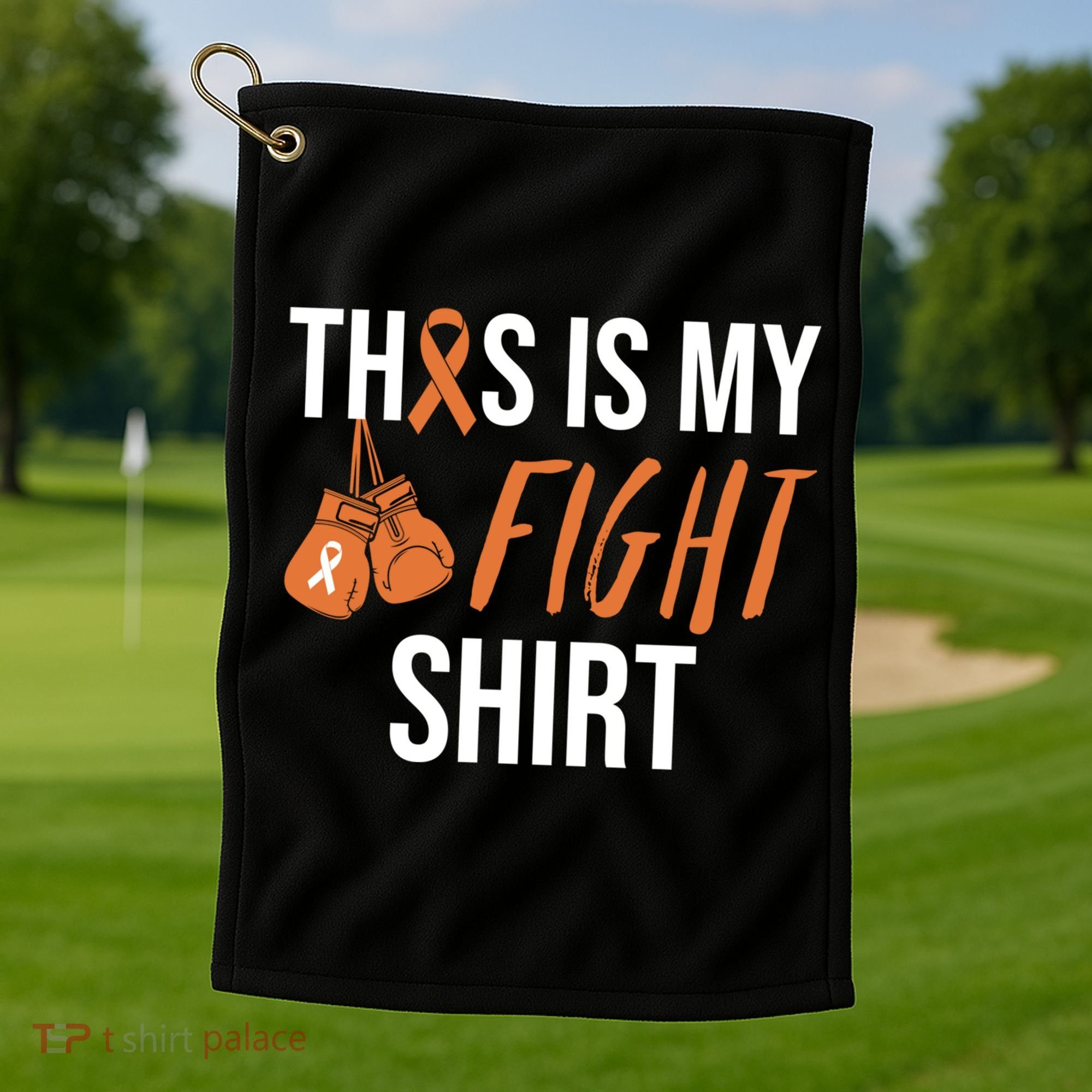 Kidney Cancer Awareness Orange Ribbon Gift Golf Towel