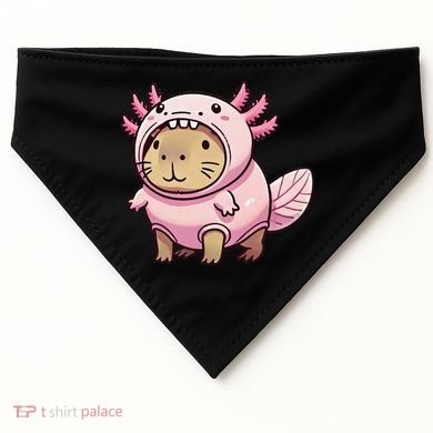 Kawaii Capybara Axolotl USA-Made Doggie Bandana