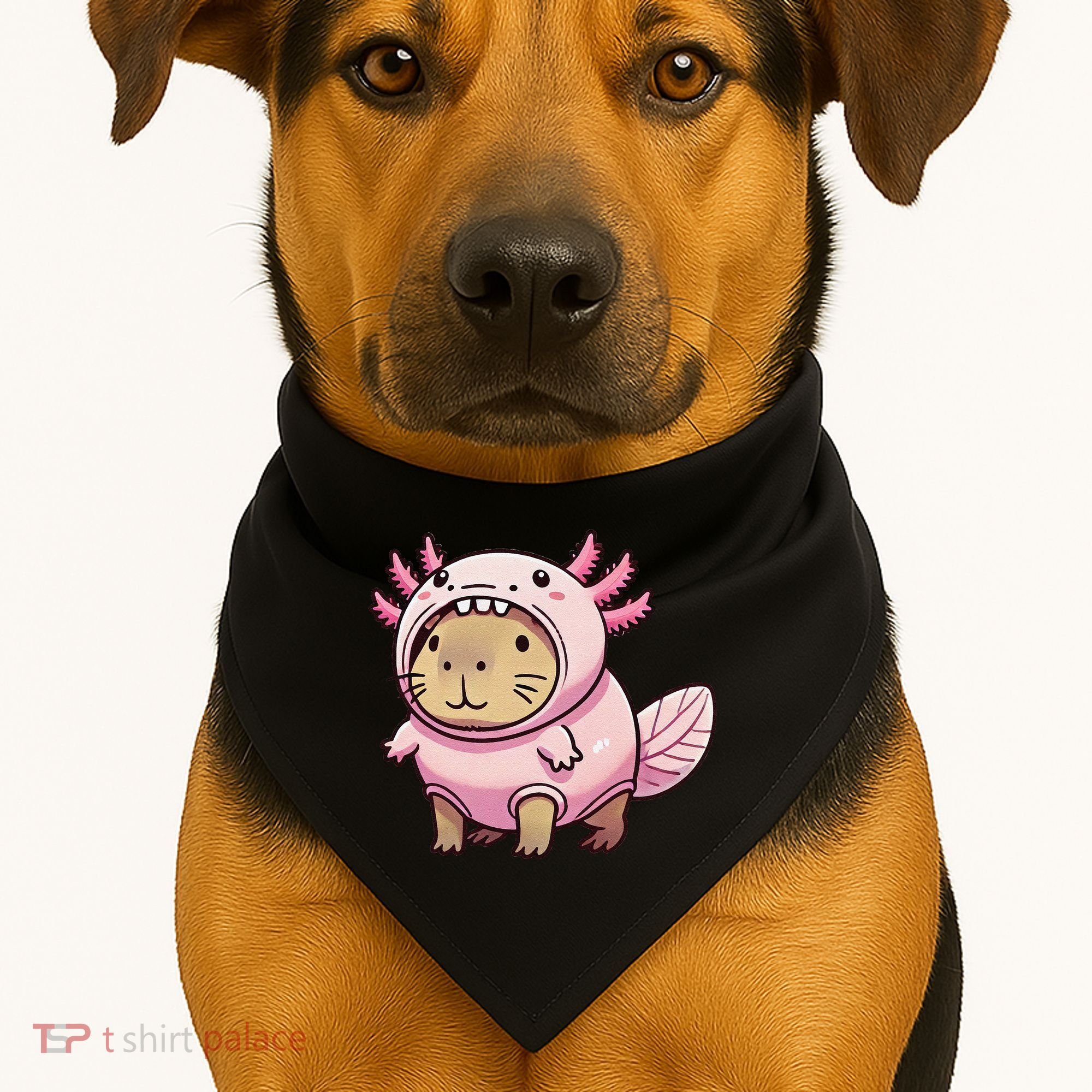 Kawaii Capybara Axolotl USA-Made Doggie Bandana