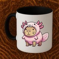 Kawaii Capybara Axolotl Coffee Mug thumb 2