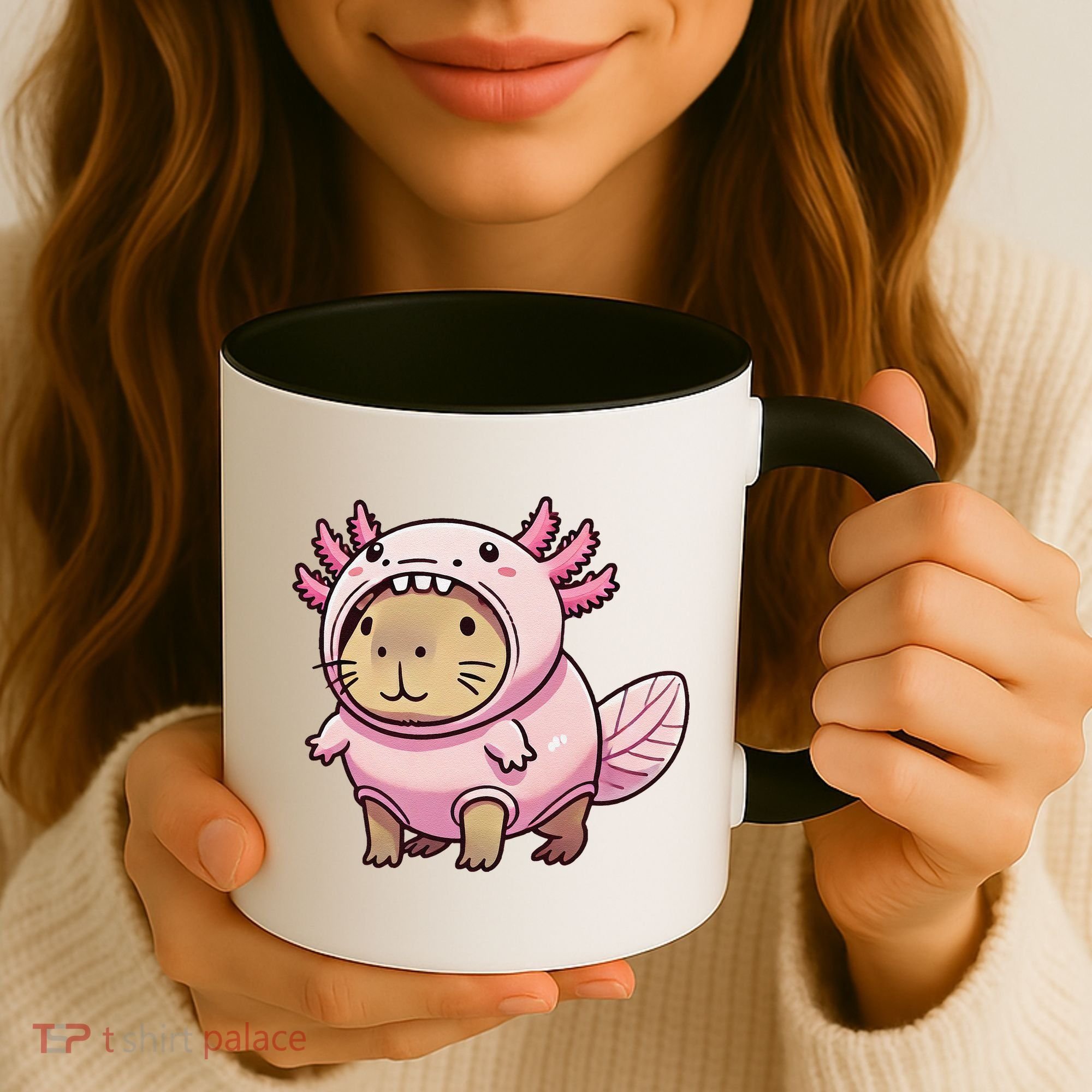 Kawaii Capybara Axolotl Coffee Mug