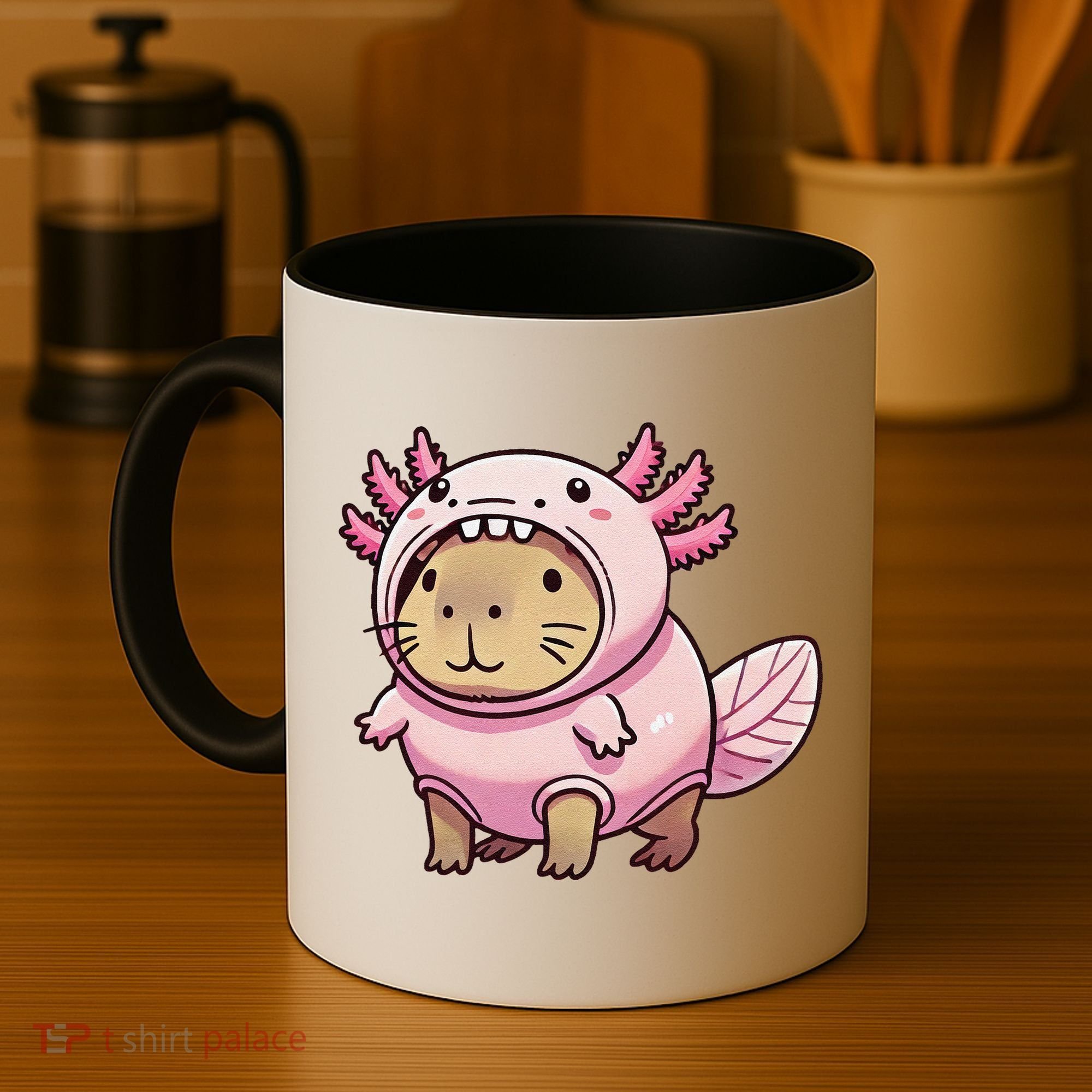 Kawaii Capybara Axolotl Coffee Mug