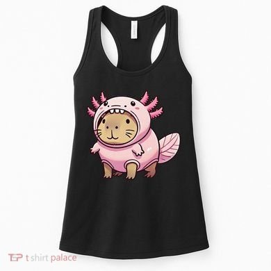Kawaii Capybara Axolotl Women's Tank Top