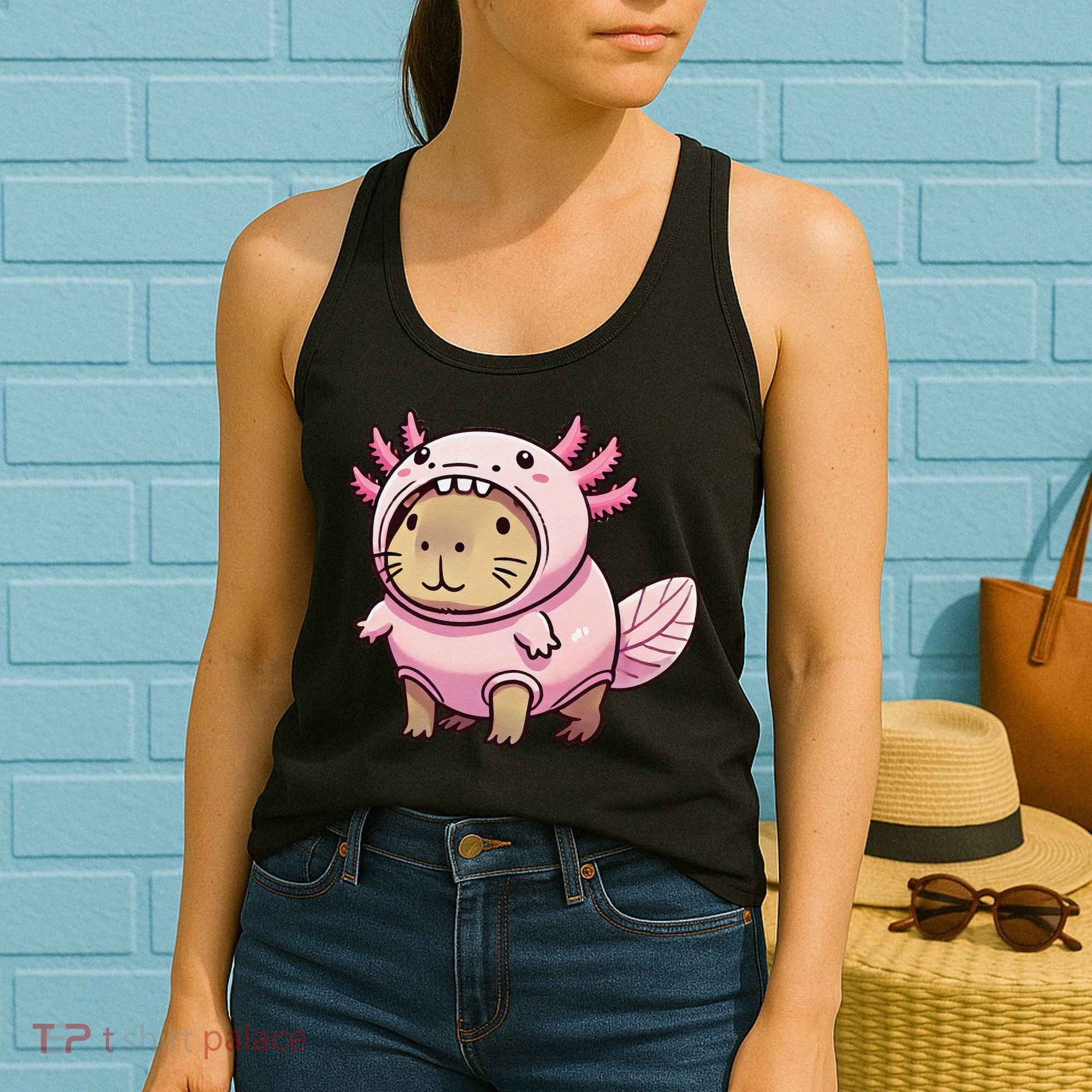 Kawaii Capybara Axolotl Women's Tank Top