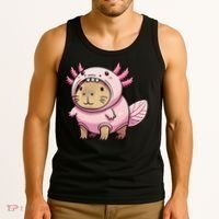 Kawaii Capybara Axolotl Tank Top thumb 3