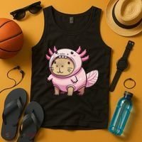 Kawaii Capybara Axolotl Tank Top thumb 4