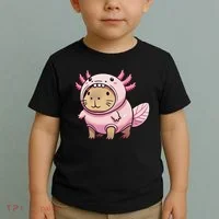 Kawaii Capybara Axolotl Toddler T-Shirt thumb 2