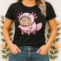 Kawaii Capybara Axolotl Women's T-Shirt thumb 2