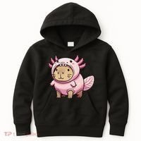 Kawaii Capybara Axolotl Kids Hoodie thumb 0