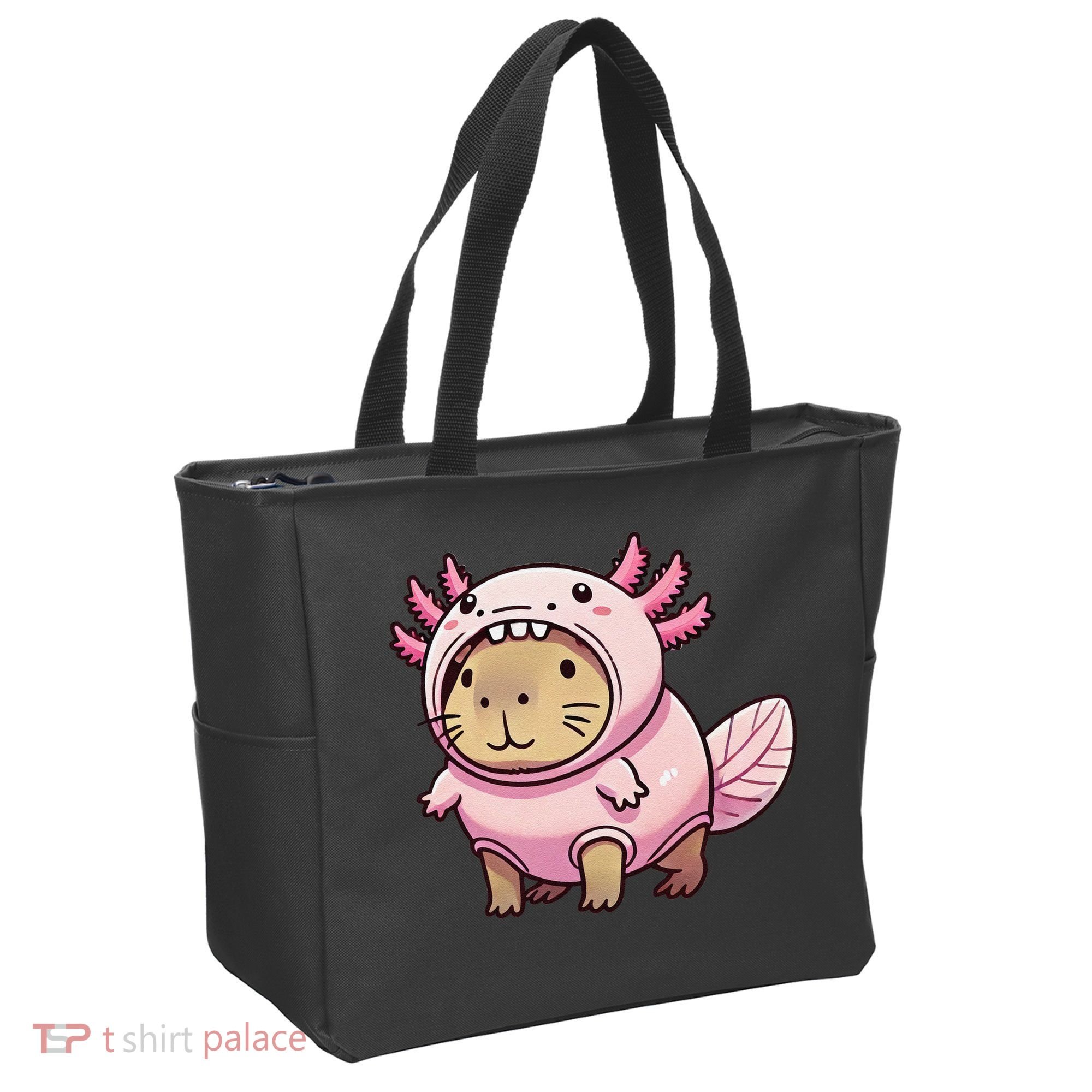 Kawaii Capybara Axolotl Tote Bag