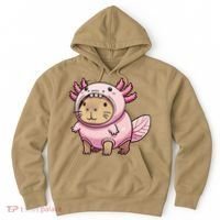 Kawaii Capybara Axolotl Hoodie thumb 0