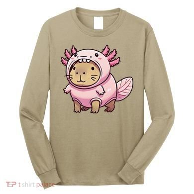 Kawaii Capybara Axolotl Long Sleeve Shirt