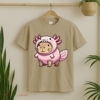 Kawaii Capybara Axolotl T-Shirt thumb 2