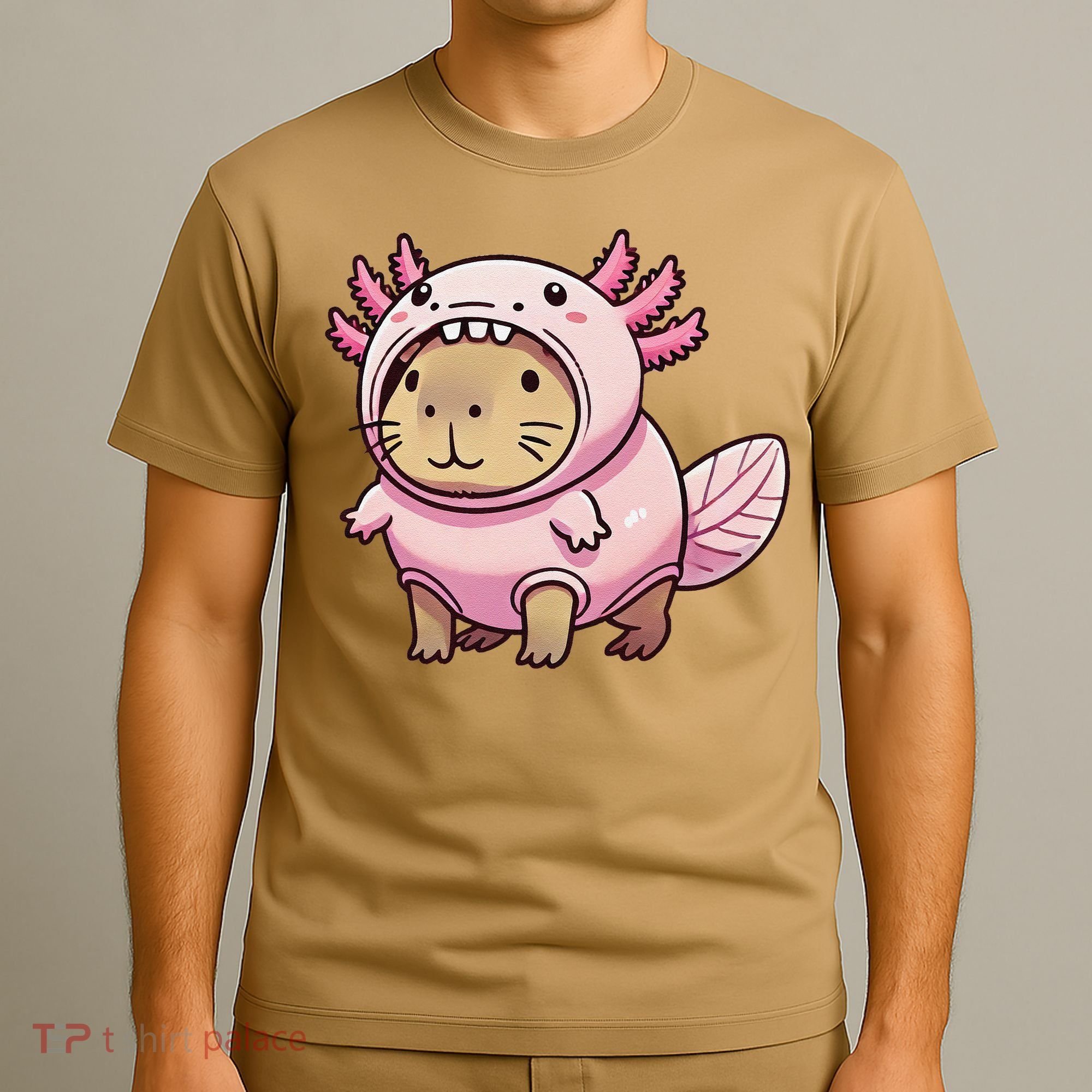 Kawaii Capybara Axolotl T-Shirt