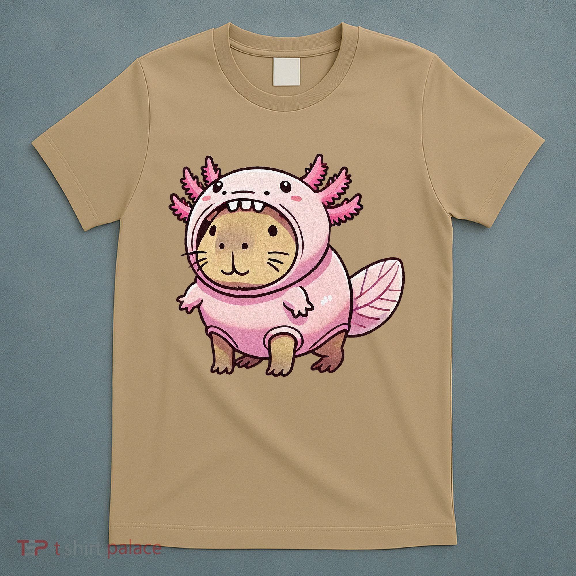 Kawaii Capybara Axolotl T-Shirt