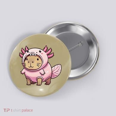 Kawaii Capybara Axolotl Button
