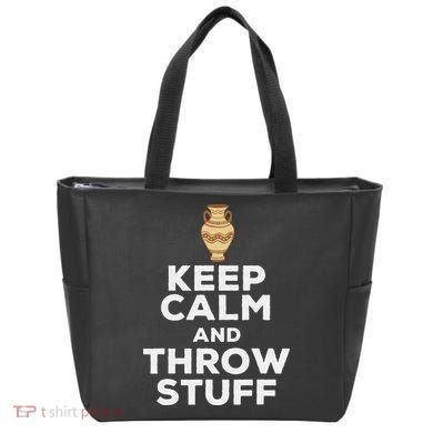 Keep Calm And Throw Stuff Pottery Ceramic Potter Ceramicist Tote Bag