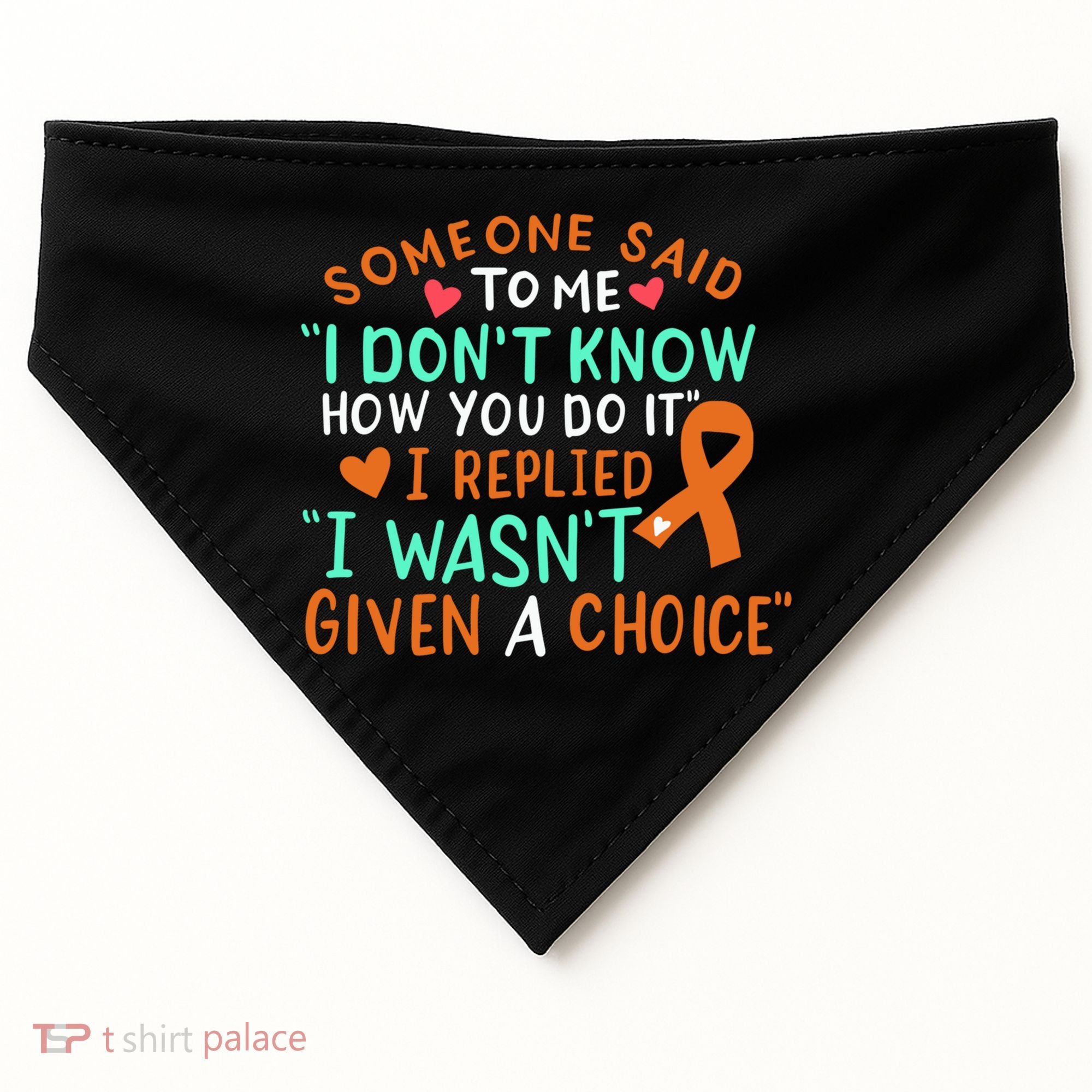 Kidney Cancer Awareness Ribbon Orange Fighter Chemo Cute Gift USA-Made Doggie Bandana