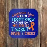 Kidney Cancer Awareness Ribbon Orange Fighter Chemo Cute Gift Coaster thumb 0