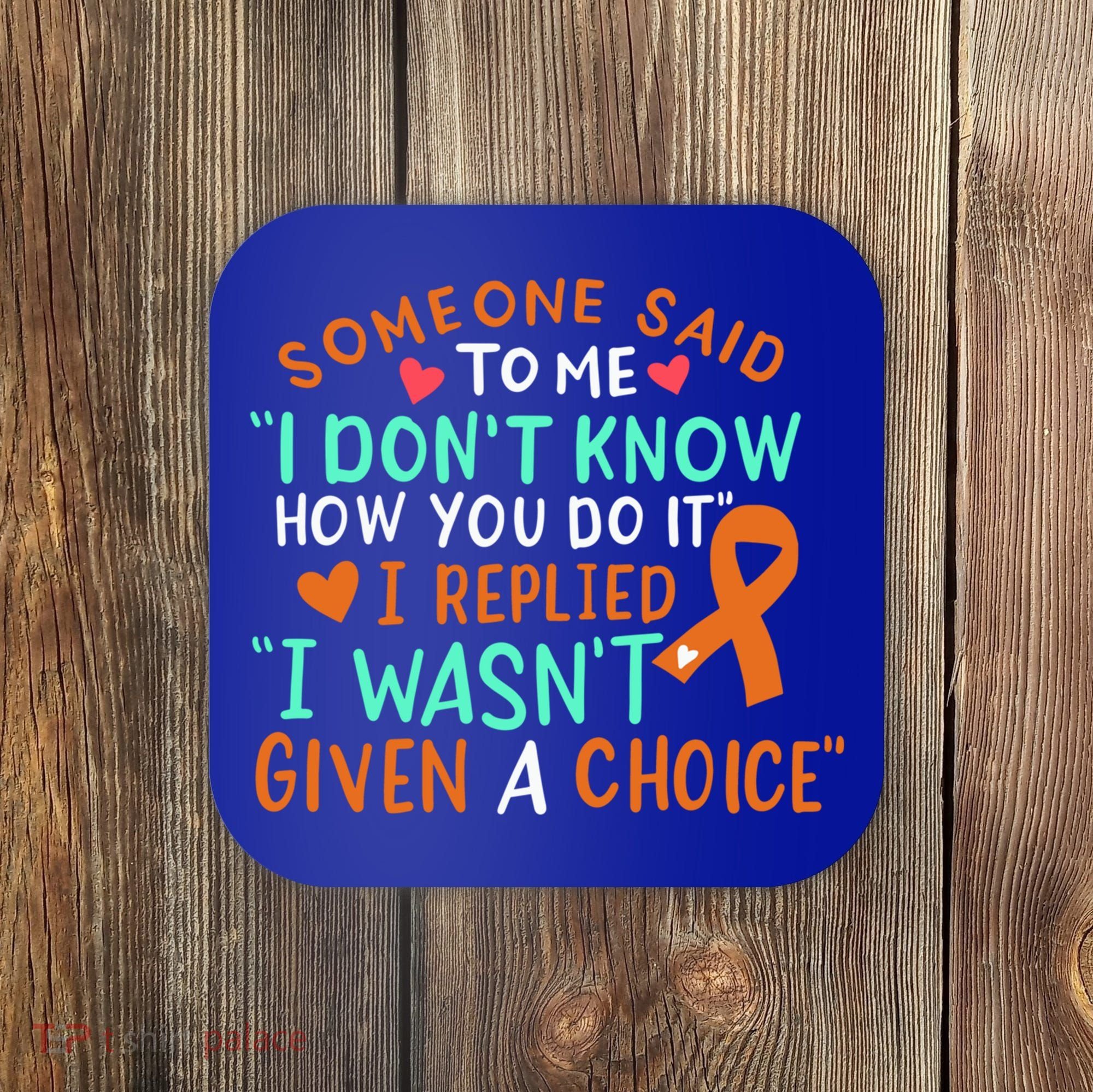 Kidney Cancer Awareness Ribbon Orange Fighter Chemo Cute Gift Coaster
