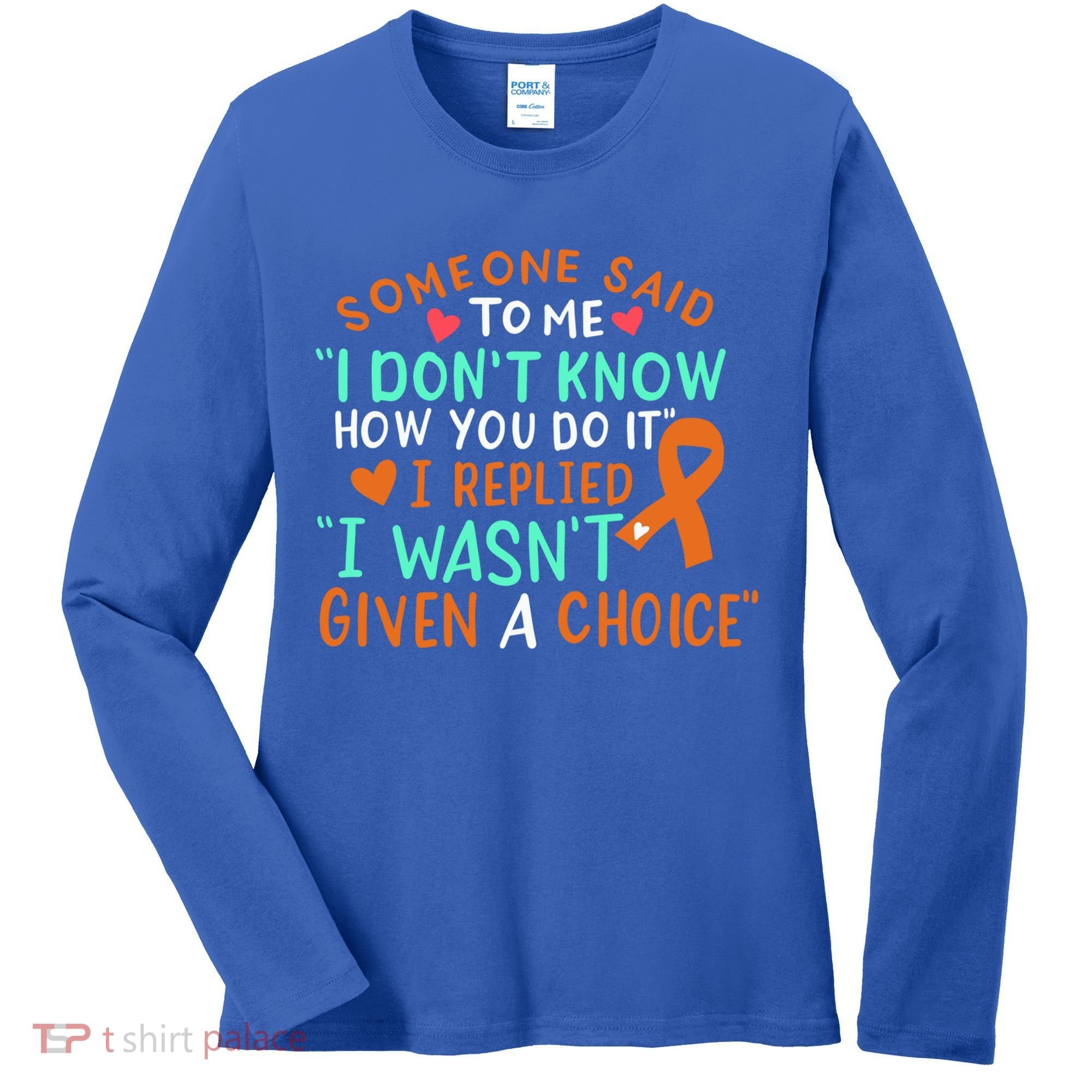 Kidney Cancer Awareness Ribbon Orange Fighter Chemo Cute Gift Women's Long Sleeve Shirt