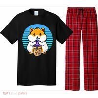 Kawaii Cute Boba Hamster Taro Bubble Pearl Milk Tea Pajama Set thumb 0