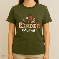 Kinder Crew Back To School Kindergarten Teacher Kinder Garten T-Shirt thumb 4