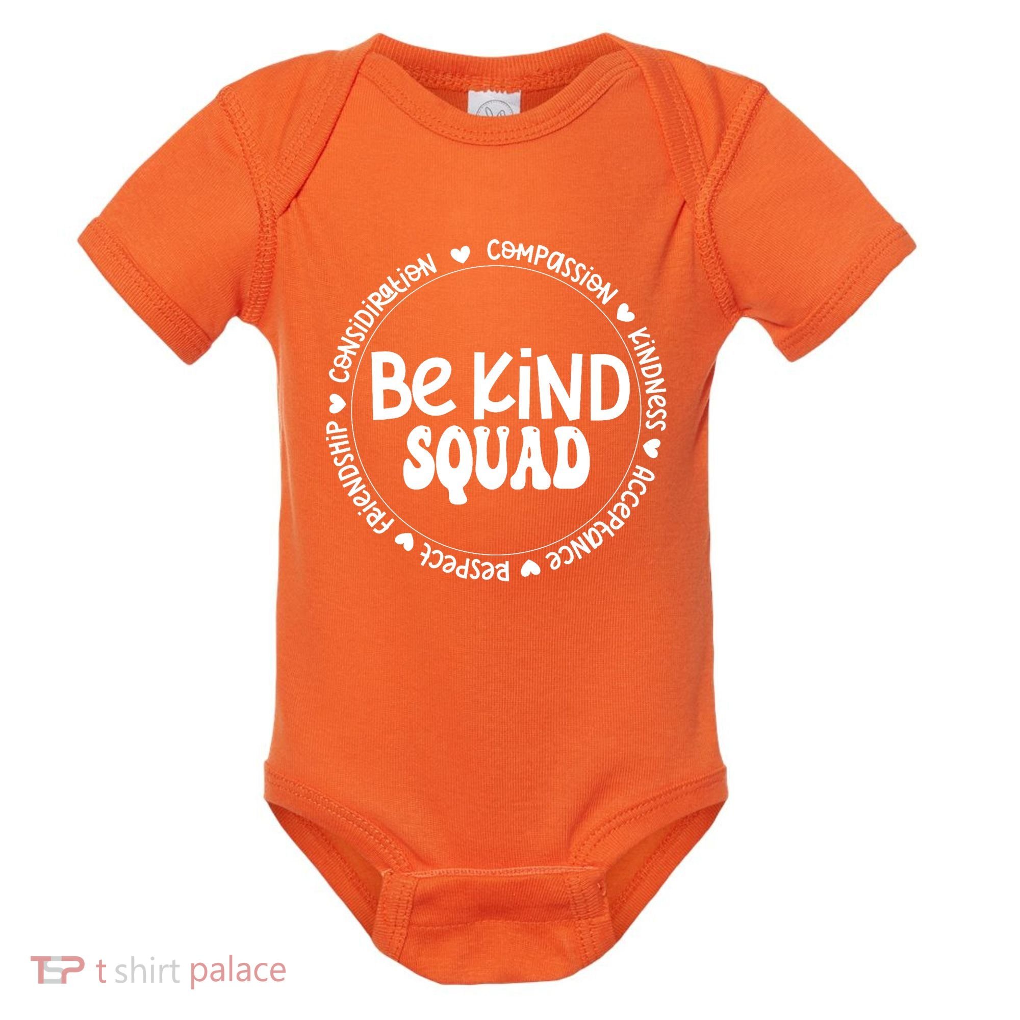 Kids Children Be Kind Squad We Wear Orange For Unity Day Baby Bodysuit