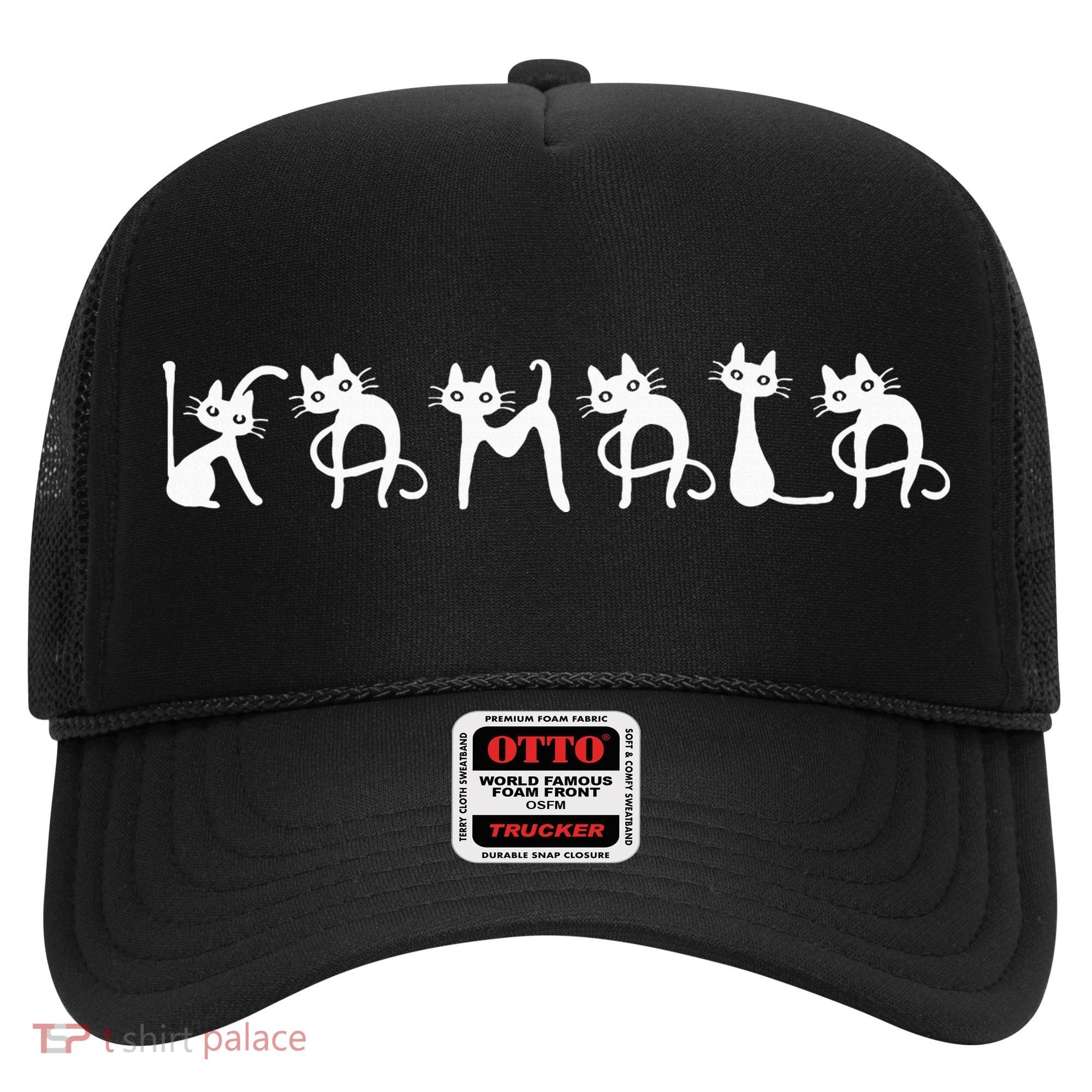 Kamala Cat Cute Cat Shaped Font Letters Subtle Comma La Hat