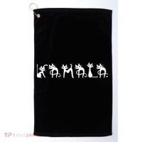 Kamala Cat Cute Cat Shaped Font Letters Subtle Comma La Golf Towel thumb 0