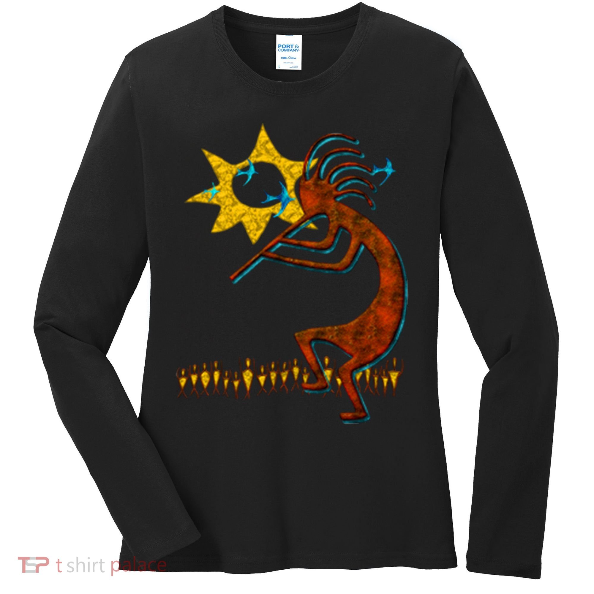 Kokopelli Concert Cool Fashion Native American Women's Long Sleeve Shirt