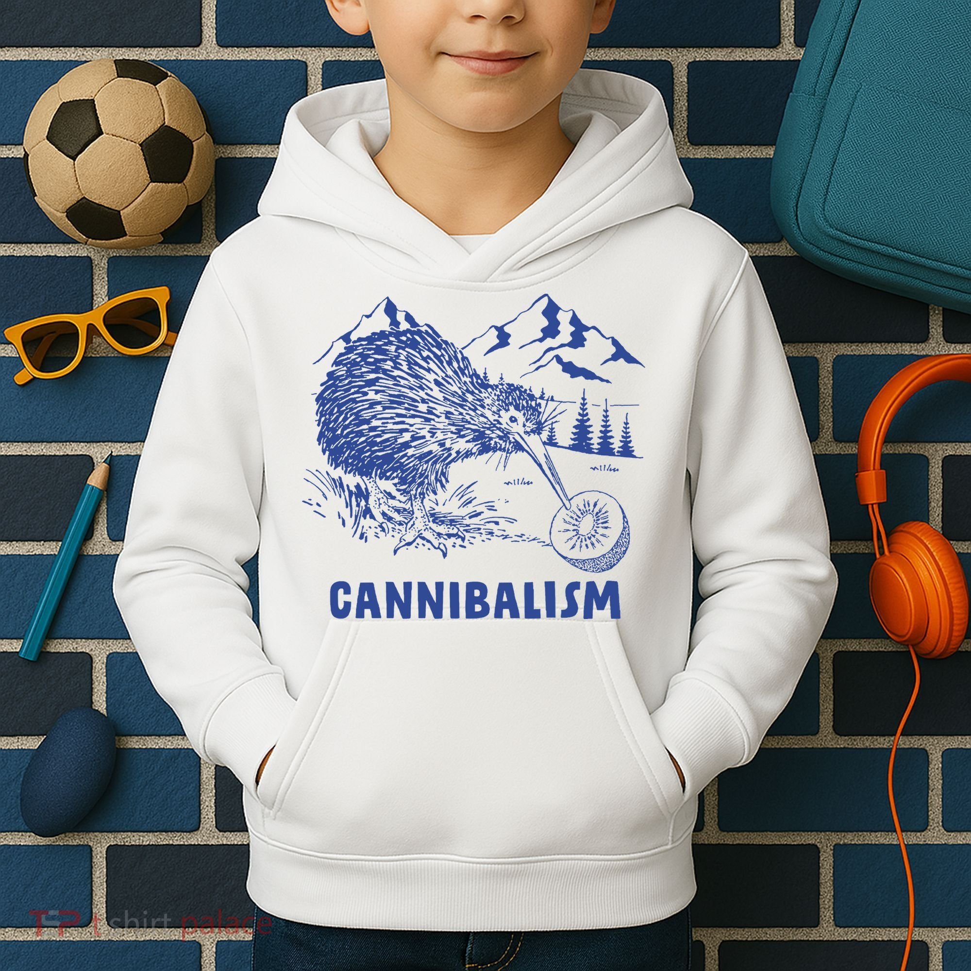 Kiwi Cannibal Cannibalism Kids Hoodie