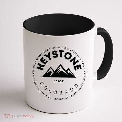 Keystone Colorado CO Mountain Town Funny Gift Elevated CO Skiing Gift Coffee Mug back